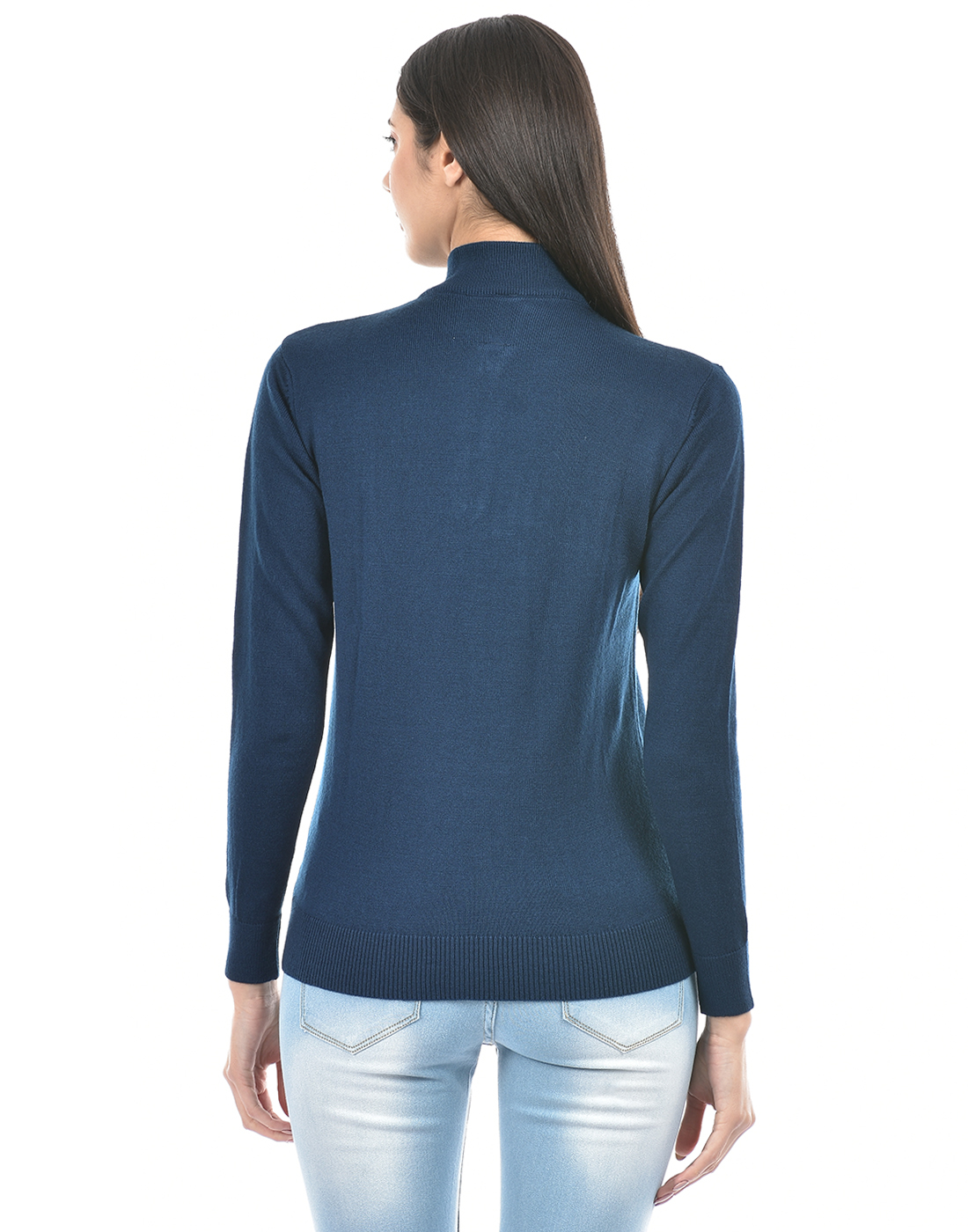 Numero Uno Women Solid Blue Sweater